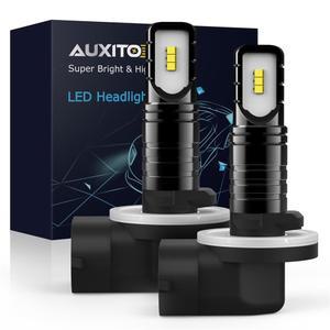 AUXITO Canbus 881 LED 안개등 DRL 운전 램프 조명, 슈퍼 화이트 6000K 미니 자동차 전구, 12V CSP, H27 H2
