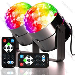 무대 조명 RGB LED 디스코 회전 DJ 스트로브 원격 사운드 제어 매직 댄스 자동차 크리스마스 선물 파티 클럽 레이저 램프