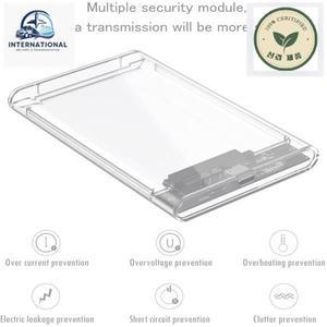 플레이어 DVD 디스크 2.5 인치 SATA에서 USB 3.0 외장 하드 드라이브 인클로저 휴대용 투명 디스크케이스 7