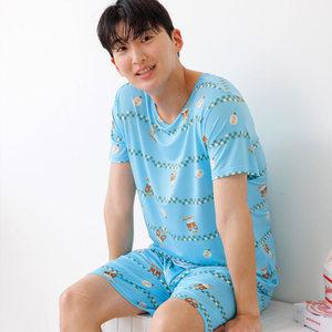여름잠옷 남성 주니어 내의 나이스도그 쿨냉감 반팔 세트