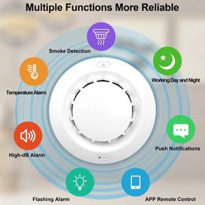 투야 스마트봇배터리 구동식 Tuya Wifi 스마트 연기 화재 경보 감지기 센서는 Smart Life 앱과  작동하며
