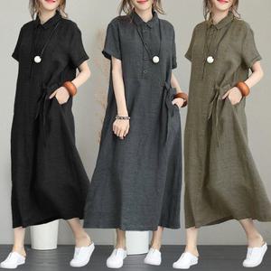 여름 린넨 롱 원피스 반팔 빅사이즈 등원룩 휴양지 바캉스룩