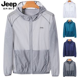 지프 JEEP SPIRIT 남녀공용 얇은 바람막이 방수 후드 집업 자켓 캠핑패션 등산패션 일상복 윈드브레이커 점퍼 JP2236