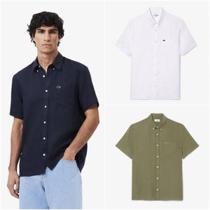 매장정품 라코스테 LACOSTE 남성 [3컬러 택1] 린넨 반팔 셔츠 남자 마 캐쥬얼 CH5699-55G_3_BON 587239