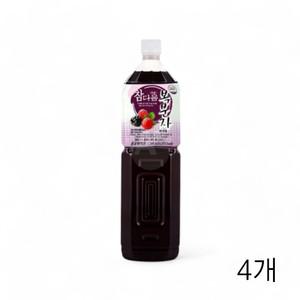 음료베이스 1.5L 참다음 복분자원액 식자재 과일원액 카페 5배희석 X 4개 복분자