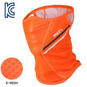 (MASK SR1-LINE.ORANGE) 라인 형광오렌지 K-매쉬 마스크넥워머 자전거 스포츠 목마스크 야외용 자전거용 라