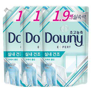 [다우니] 엑스퍼트 프레시클린 실내건조 리필 1.35L x 3개
