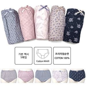[보리보리/제이코튼]90-110 여성빅사이즈 맥시팬티 5매 순면 100