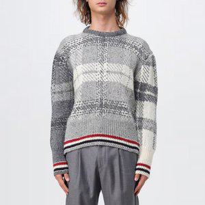[톰브라운][THOM BROWNE] 멀티 그레이 체크 니트 MKA410F Y1506 982