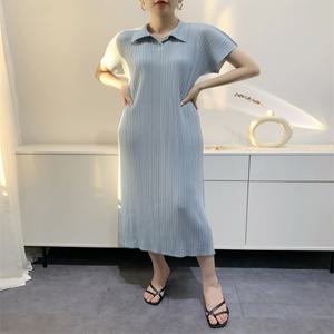 셀1_셔츠 원피스 봄 하객원피스 여여름 루즈핏 슬림핏 넥 플리츠스커트 미디 압주스커트 트임