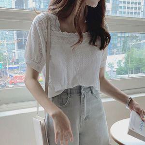 스타일아유 예쁜 스퀘어넥 레이스 자수 셔츠 블라우스 BL1253