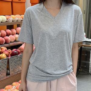 핫핑 365일-v넥 레이온스판 반팔티셔츠