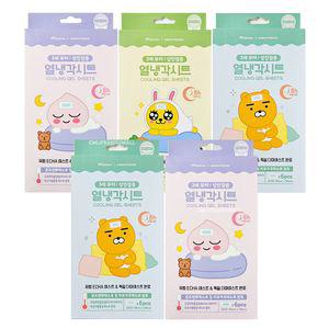 카카오프렌즈 열냉각시트 6매입 x 5개 - 라이언 무지 어피치 / 유아 어린이 해열 열내림 이마 냉찜질 패치
