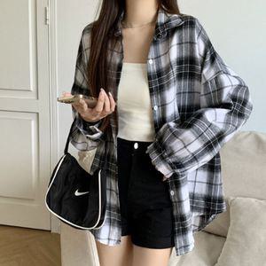 여성 긴필 체크 남방 오버핏 루즈핏 셔츠 가을 신상 캐주얼