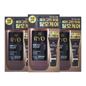 려 흑운 모근강화 앤 볼륨케어 샴푸 480ml + 112ml 세트 3개팩