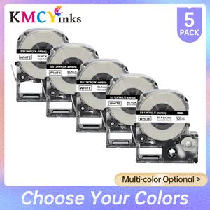 KMCYinks 5개 세트 라벨 테이프 SS12KW 호환 엡손 Lw400 LK-4WBN 카트리지 작동 LW-300 400 500 600P 700