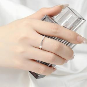 백금도금 진주 큐빅 반지 은반지925
