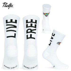 퍼시픽앤코 자전거 사이클 스포츠 양말 리브 프리 Live Free