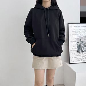 여성 베이직 따뜻한 오버핏 기모 데일리 후드티