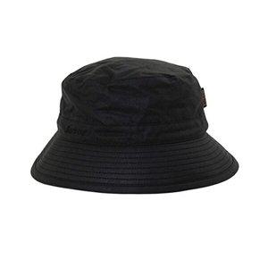 [바버]23SS 로고 자수 왁스 버킷햇 블랙 MHA0001 BK91