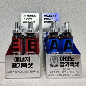 활기력샷 20ml 4병 선택 1종 에너지 아미노 부스터샷