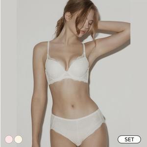 에블린 [세트] F2 베이직 레이스 와이어 브라 + 헴팬티 EBBRFA2H48 메리메 EBBRFA24