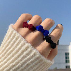 어나더뷰 알러지NO 벨벳 리본 반지 우정템 오픈링 1283