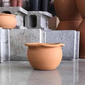 평턱항아리 황토빛 평턱항아리 15x11cm 토분(갈색화분)