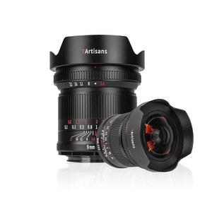 7ARTISANS 9MM F5.6 풀 프레임 132 광각 렌즈, 왜곡 거의 없음, 최소 초점 거리 0.2M, 소니 호환 A7 시리즈 A7R A75 A7SII A9 A7C A1 등과 호환됨. 블랙