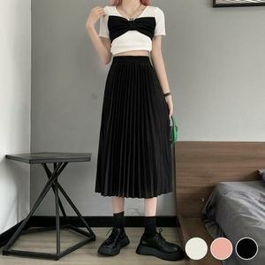 [오노마] ONM 날씬 커버 A라인 허리밴딩 플리츠 주름 스커트