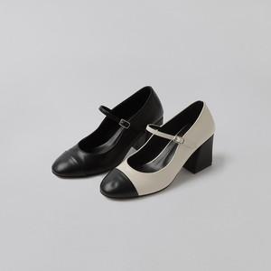 배색 앞코 메리제인 펌프스 미들힐 sh2789