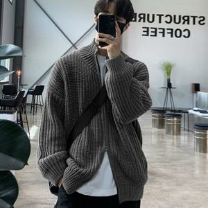 [라일리] Rly 쿨샵 남성댄디스타일 투웨이지퍼 니트집업 카라넥자켓