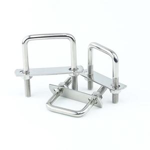 U볼트 배관 파이프 고정 클램프 304 스텐 U자형 사각 ㄷ자 ㄷ볼트 너트 와샤 세트 M6x35x70