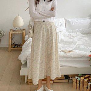 [신상오픈런]|KHK1335|백밴딩 플라워스커트 에이라인 봄코디 쉬폰치마