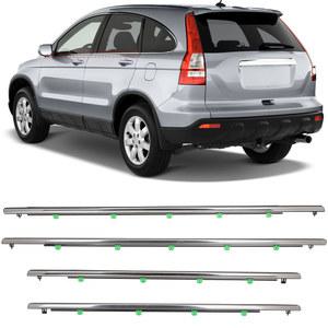 자동차 유리 트림 V CR 벨트 4PCS Weatherstrip 혼다 CRV 외부 씰링 창 용 고무 2011 몰딩 도어 2007 크롬