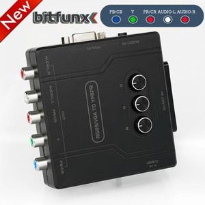 BitFunx RGBS 스카트 어댑터 레트로 게임 콘솔 PS2 드림캐스트 Xbox 새턴 비디오 콘솔용 RGBS VGA-YPBPR 컴