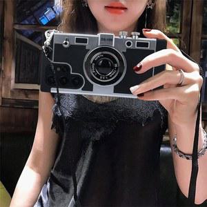 Emily in Paris 빈티지 카메라 디자인 케이스, 갤럭시 S21 S22 플러스 S23 S24 울트라 노트 20 후면 커버, 랜야드 포함