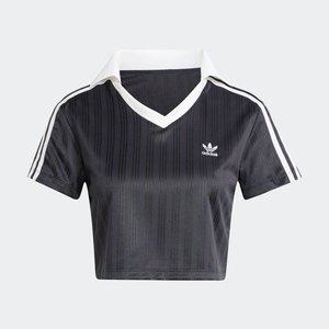 갤러리아 [WOMENS ORIGINALS] 풋볼 자카드 브이넥 크롭 폴로 티셔츠 (JD2606)