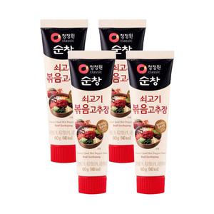 청정원 순창 쇠고기 볶음고추장 60g 여행용 튜브고추장 4개