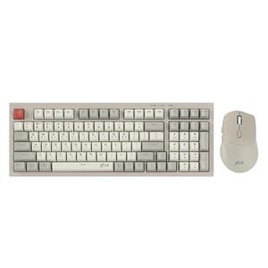 지클릭커 OFFICEPRO WMK50 사일런스 M RGB 무소음 방수 블루투스 98 키보드마우스세트 Retro Cappuccino