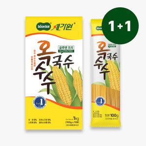 순솔가원 100% 옥수수국수 1kg + 1kg (100g x 10봉) 1박스 글루텐프리 고단백질 옥수수면