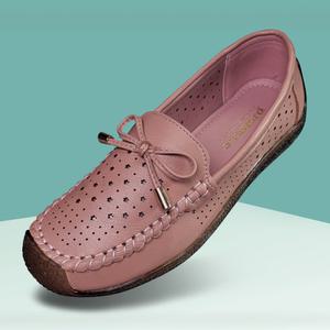 마마슈 보엔 여성 여름 펀칭 리본 로퍼 단화 쿠션 발볼편한 말랑바닥 미끄럼방지 엄마 할머니 착용감우수