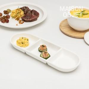 윤도자기 당당 화이트 3절 나눔접시
