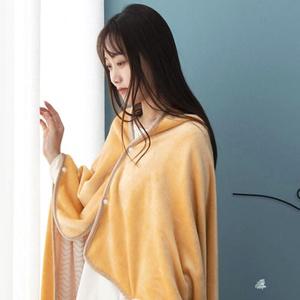 별봄샤인 이중보온 극세사 망토 담요 100X150CM 옐로우 이불담요