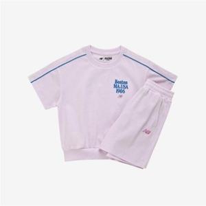 뉴발란스키즈(NB Kids) PLAY DENIM일러스트 미니쭈리 반팔 셋업 NK9YF2501ULavender