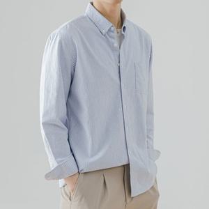 [모로엠] 카라 남방 셔츠 스트라이프 긴팔 데일리룩 남친룩 DMG-SHA-Q4298709