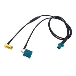 스플리터 안테나 자동차 Z to 듀얼 Y 연장 C 내비게이션 SMA GPS 암 수 케이블 Fakra 타입