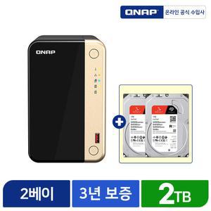 Qnap 큐냅 NAS TS-264-4G-KR 스토리지 하드 합본 TB 씨게이트 Ironwolf 1TB X 2개 HDD 포함