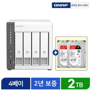 Qnap 큐냅 NAS TS-433-KR 스토리지 하드 합본 TB 씨게이트 Ironwolf 1TB X 2개 HDD 포함
