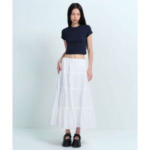 무신사 스탠다드 MUSINSA ANDAR D WOMAN 우먼즈 코튼 티어드 롱 스커트 화이트 MWEKS302-WH 121275